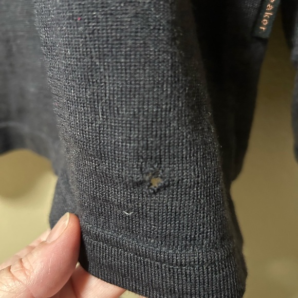 ICEBREAKER SPORT 320 Blue Merino Wool 1/4 Zip Sweater Mens Medium Flaws - Picture 8 of 8